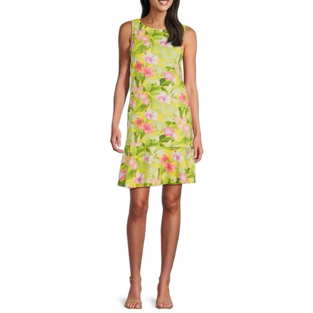 TOMMY BAHAMA Darcy Happy Hour Flower Sheath Dress in Blazing Yellow